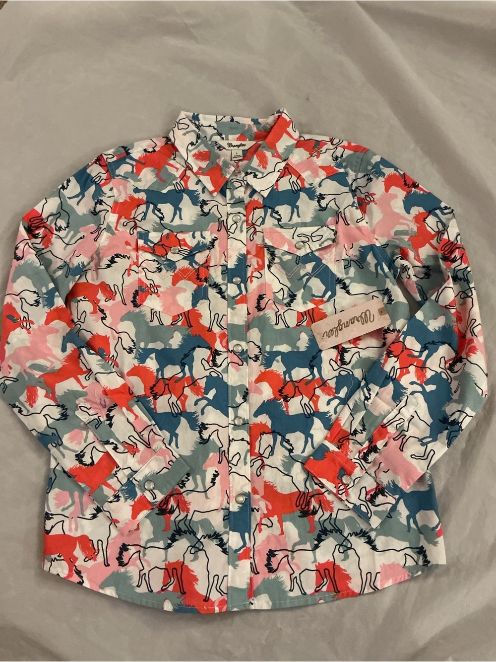 NWT Wrangler pearl snap girl’s large